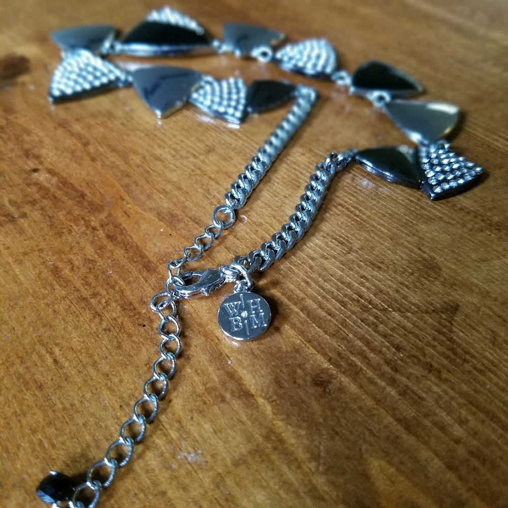 Whbm Triangle Silver Statement Necklace - image 3